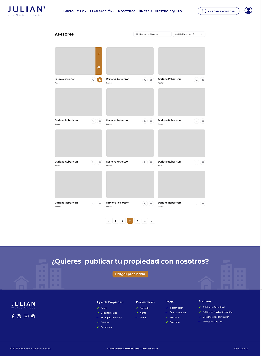Julián Bienes Raíces: directorio de asesores inmobiliarios