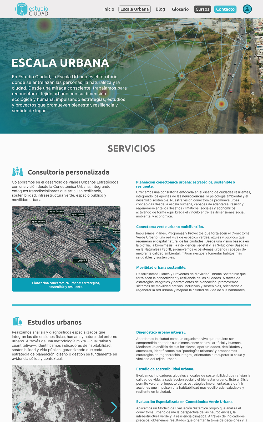 Estudio Ciudad: página de servicios de consultoría y estudios urbanos