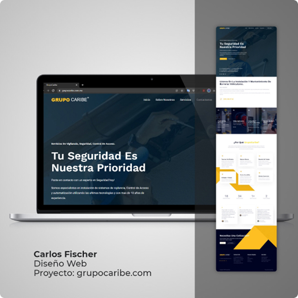 grupocaribe.com: presentación del sitio en escritorio y su recorrido completo