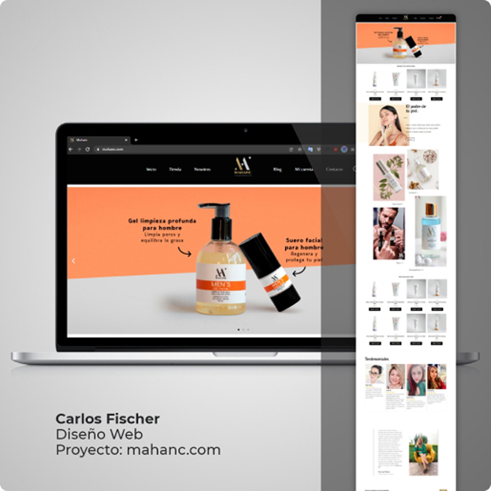 mahanc.com: tienda en línea, presentación en escritorio y recorrido completo